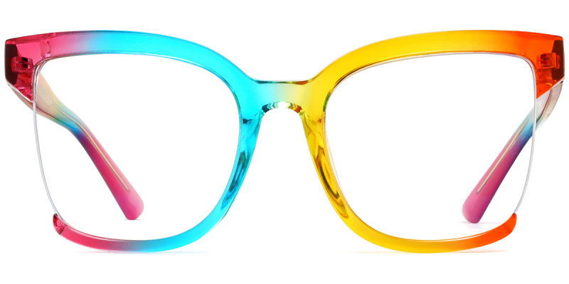 Judy - Square Rainbow Prescription Glasses